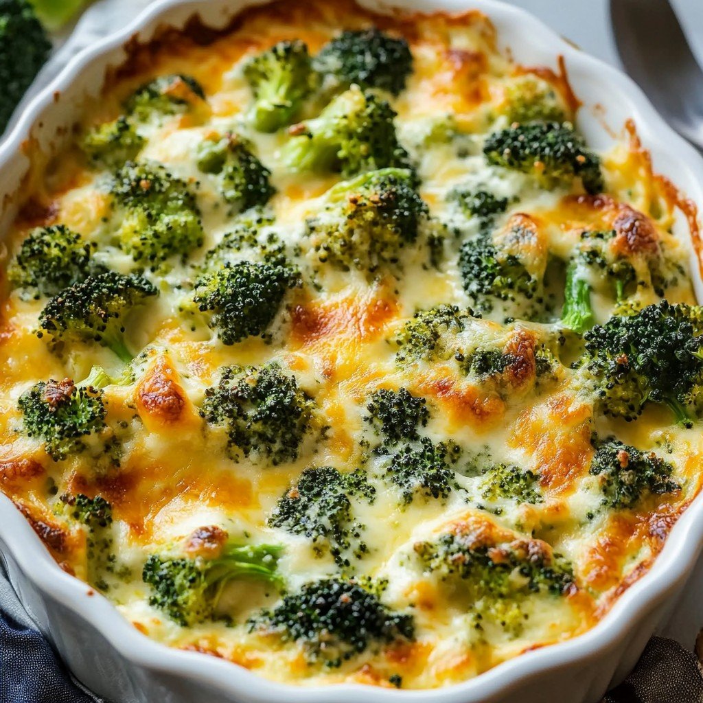 5-Ingredient Creamy Spinach Broccoli Cheese Casserole