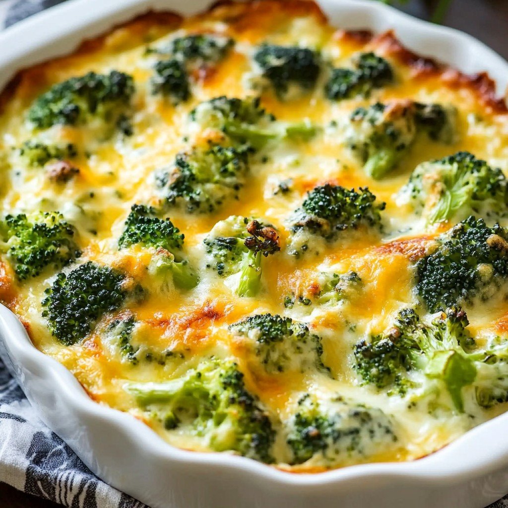 5-Ingredient Creamy Spinach Broccoli Cheese Casserole
