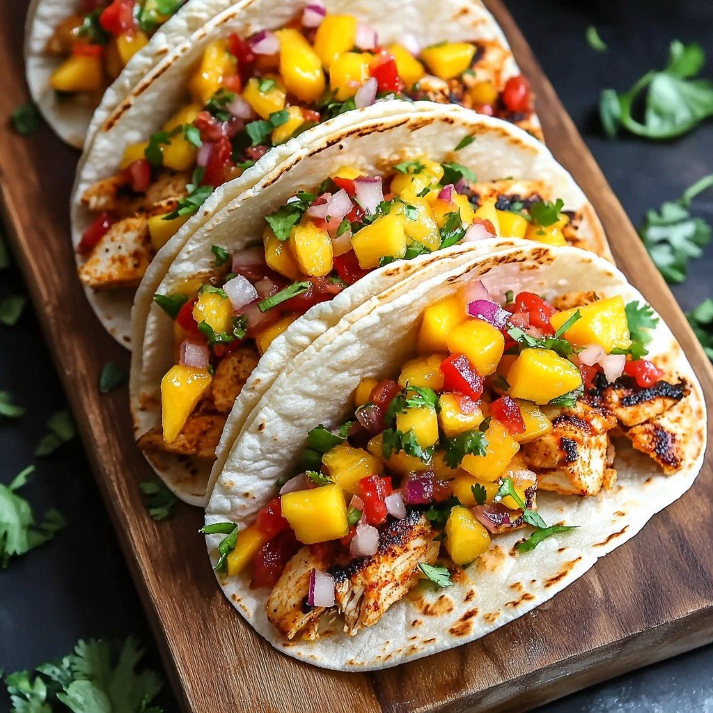 5-Ingredient Grilled Chicken Tacos with Mango Salsa