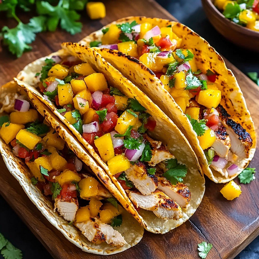 5-Ingredient Grilled Chicken Tacos with Mango Salsa