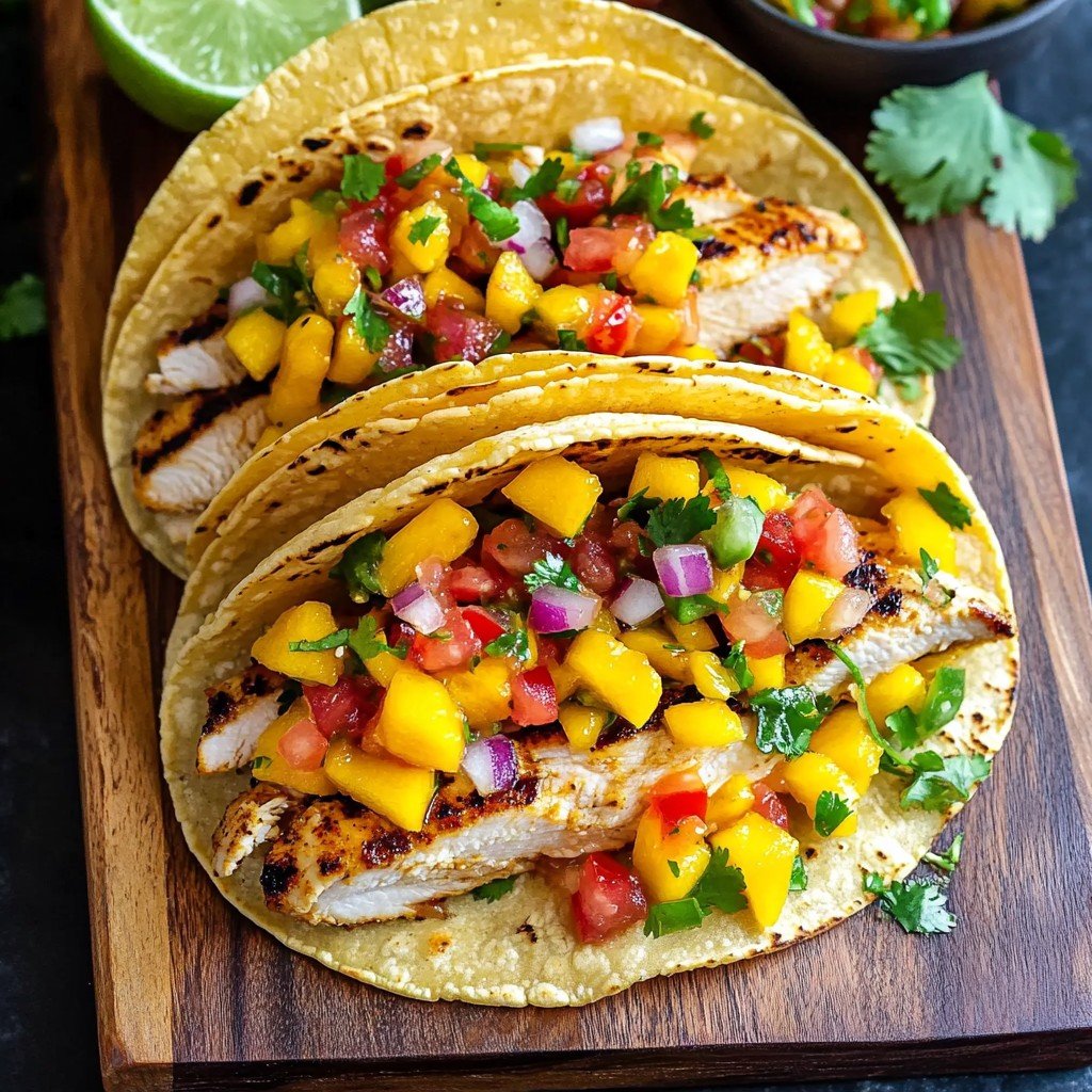 5-Ingredient Grilled Chicken Tacos with Mango Salsa