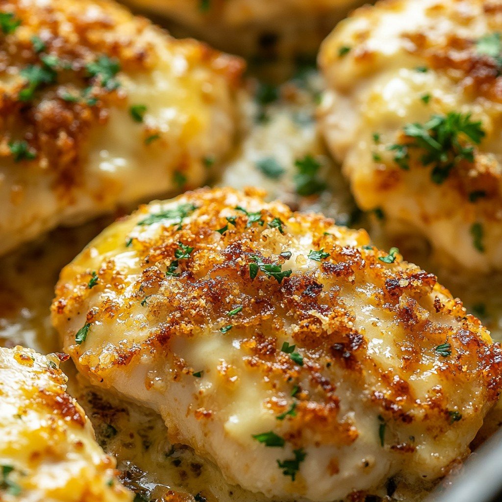 5-Ingredient Keto Cheesy Garlic Parmesan Chicken Bake