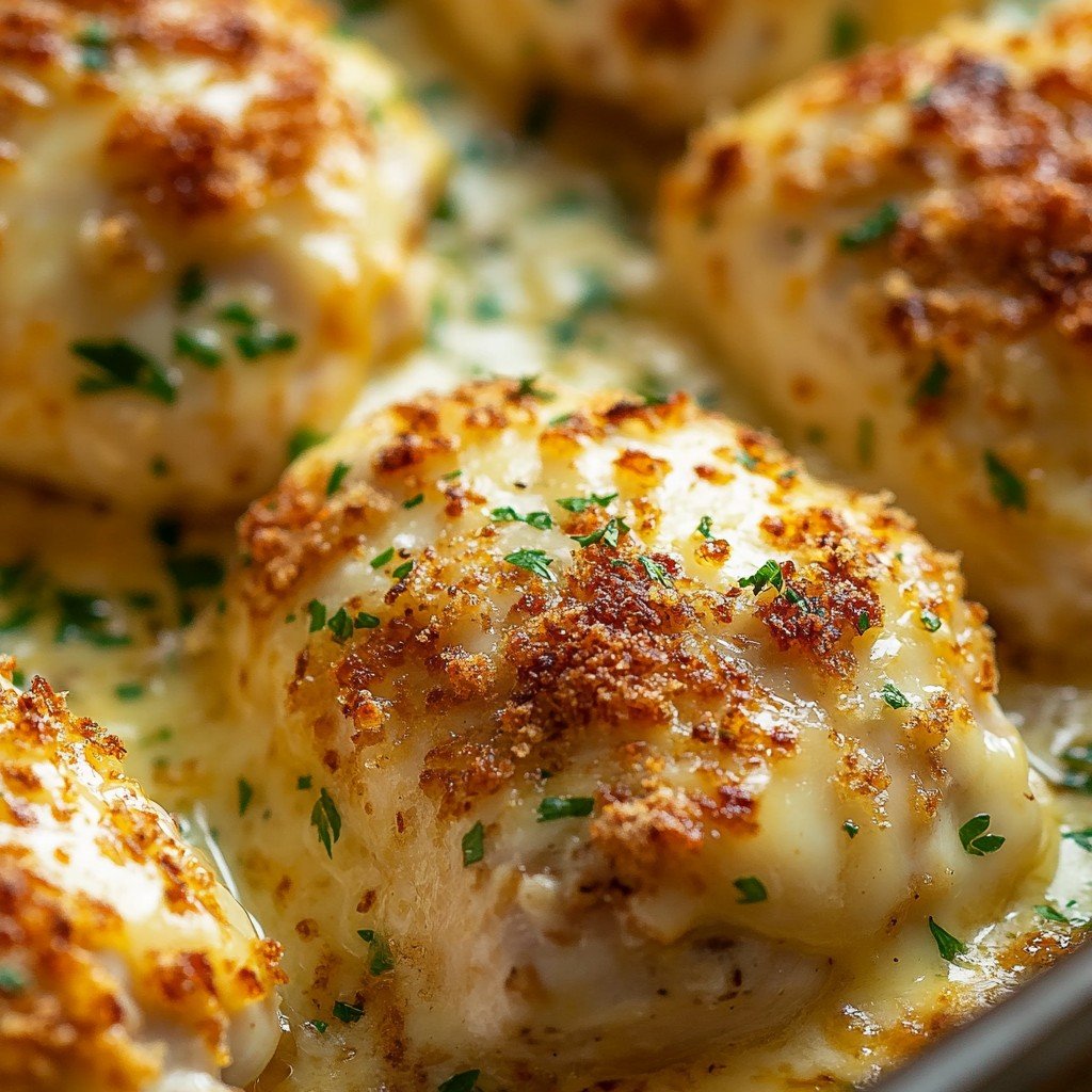 5-Ingredient Keto Cheesy Garlic Parmesan Chicken Bake