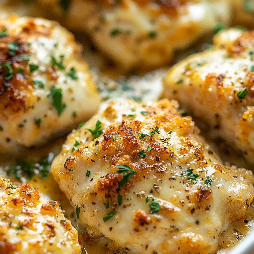 5-Ingredient Keto Cheesy Garlic Parmesan Chicken Bake