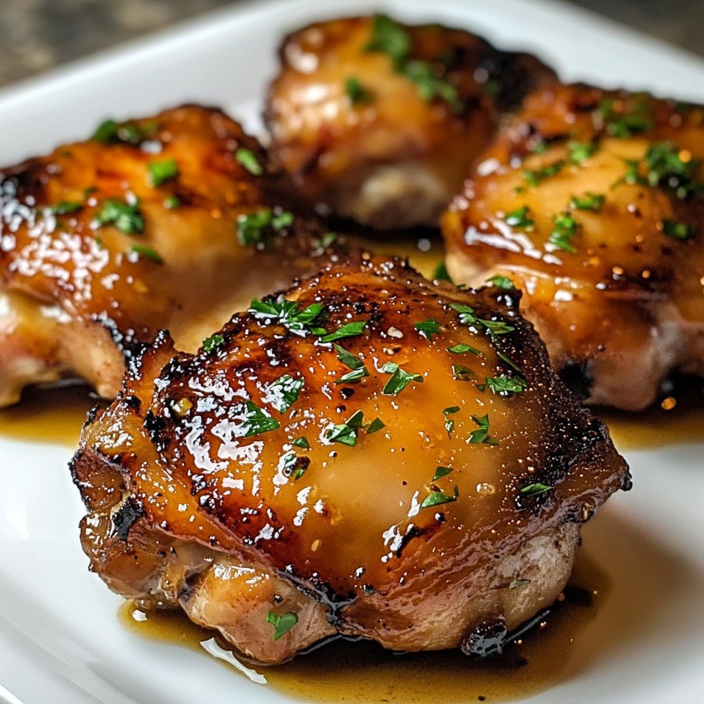 5-Ingredient Keto Honey Garlic Chicken Thighs