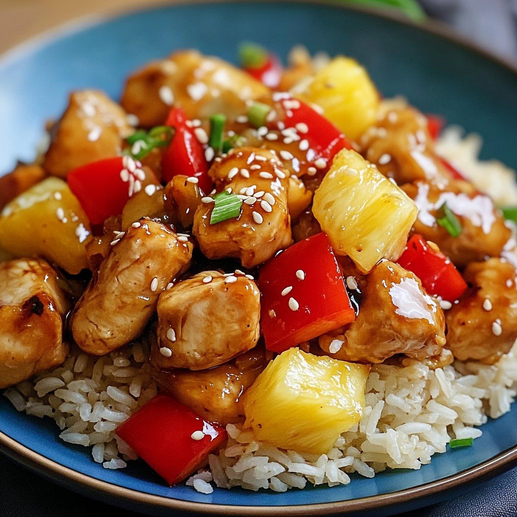 5-Ingredient Pineapple Chicken and Rice Skillet Dinner