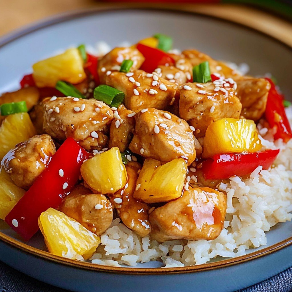 5-Ingredient Pineapple Chicken and Rice Skillet Dinner