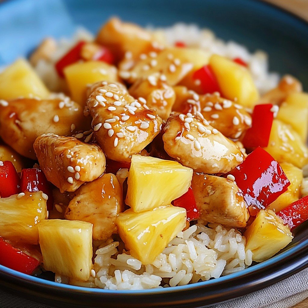 5-Ingredient Pineapple Chicken and Rice Skillet Dinner