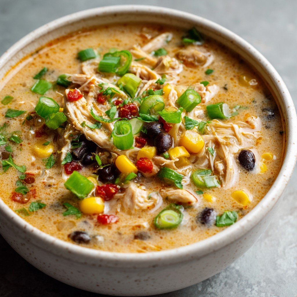 5-Ingredient Thick White Chicken Chili with Black Beans