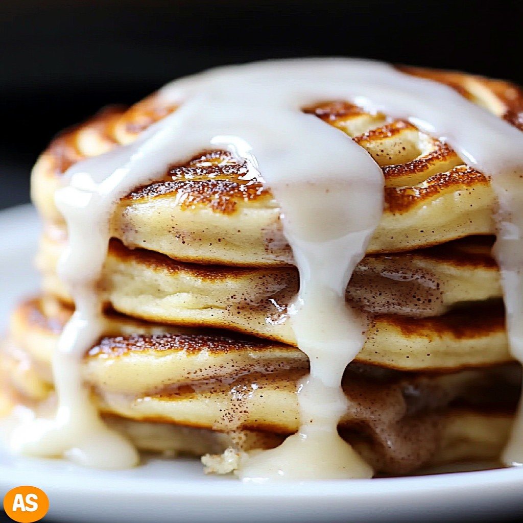 6-Ingredient Fluffy Cinnamon Roll Pancakes