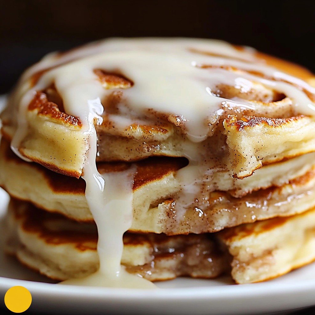 6-Ingredient Fluffy Cinnamon Roll Pancakes