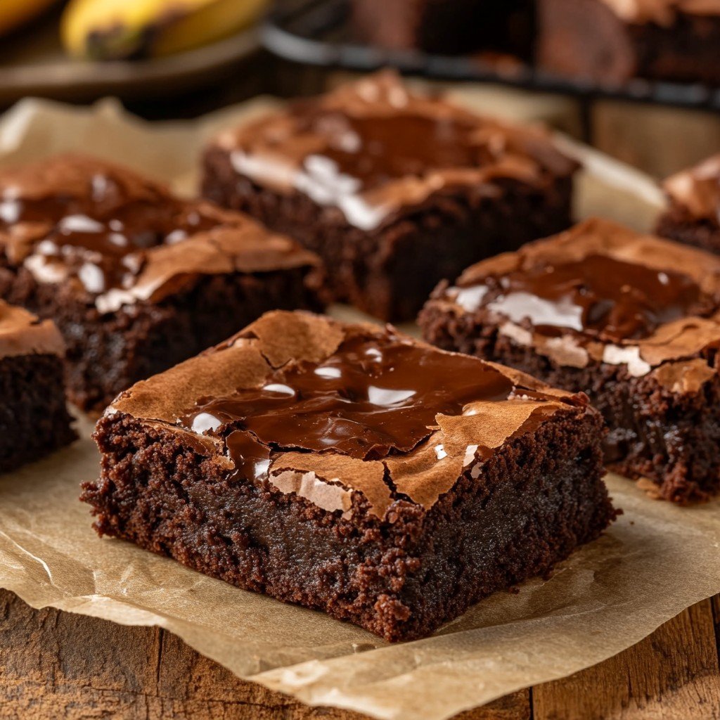 6-Ingredient Fudgy Banana Bread Brownies