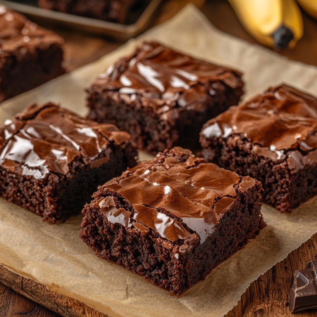 6-Ingredient Fudgy Banana Bread Brownies