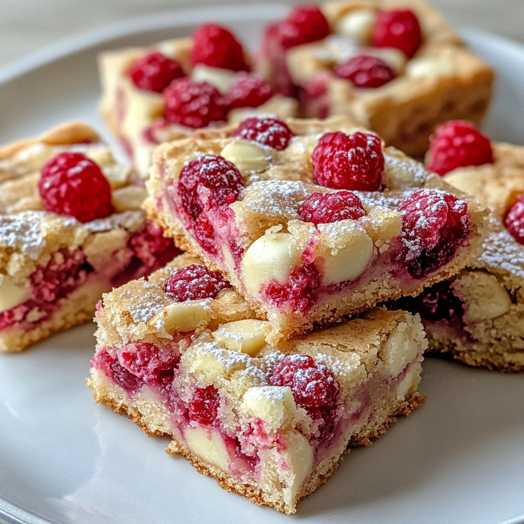 6-Ingredient Raspberry White Chocolate Cookie Bars