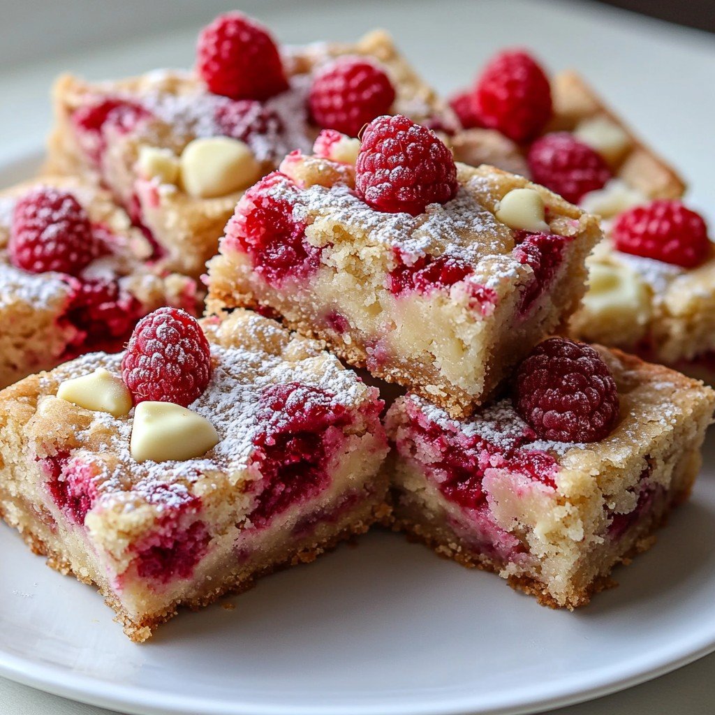6-Ingredient Raspberry White Chocolate Cookie Bars
