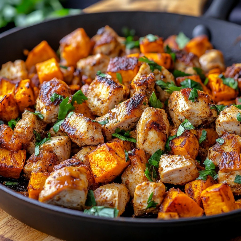 BBQ Chicken Sweet Potato Skillet
