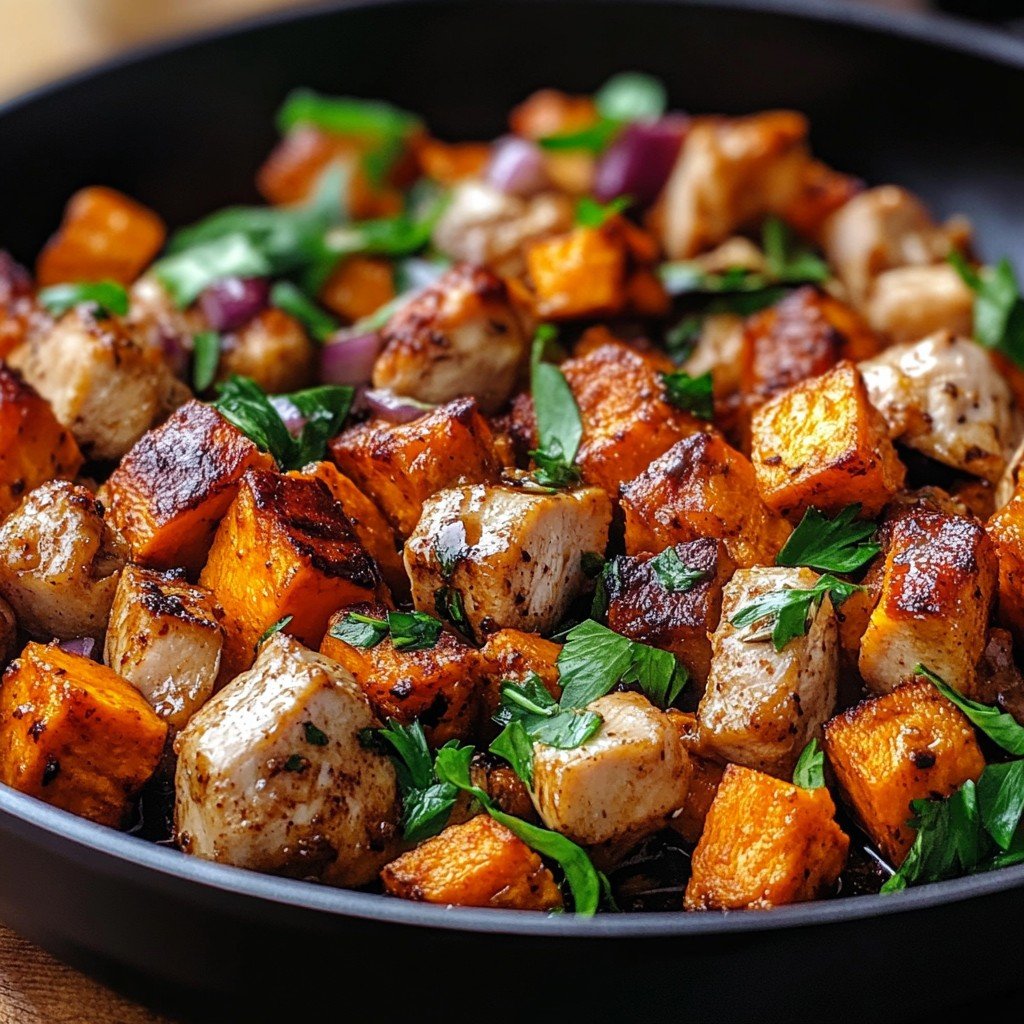 BBQ Chicken Sweet Potato Skillet