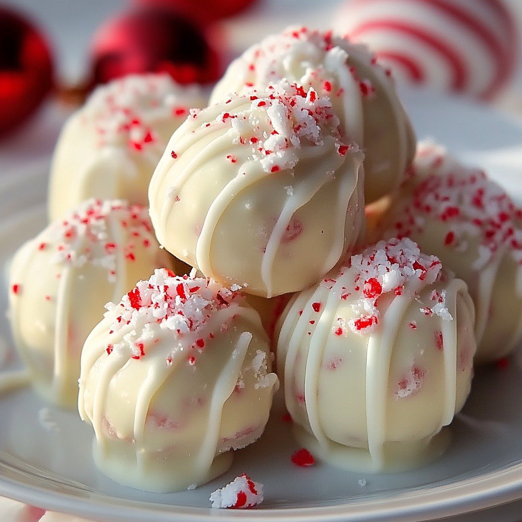 Candy Cane Fudge Snowballs