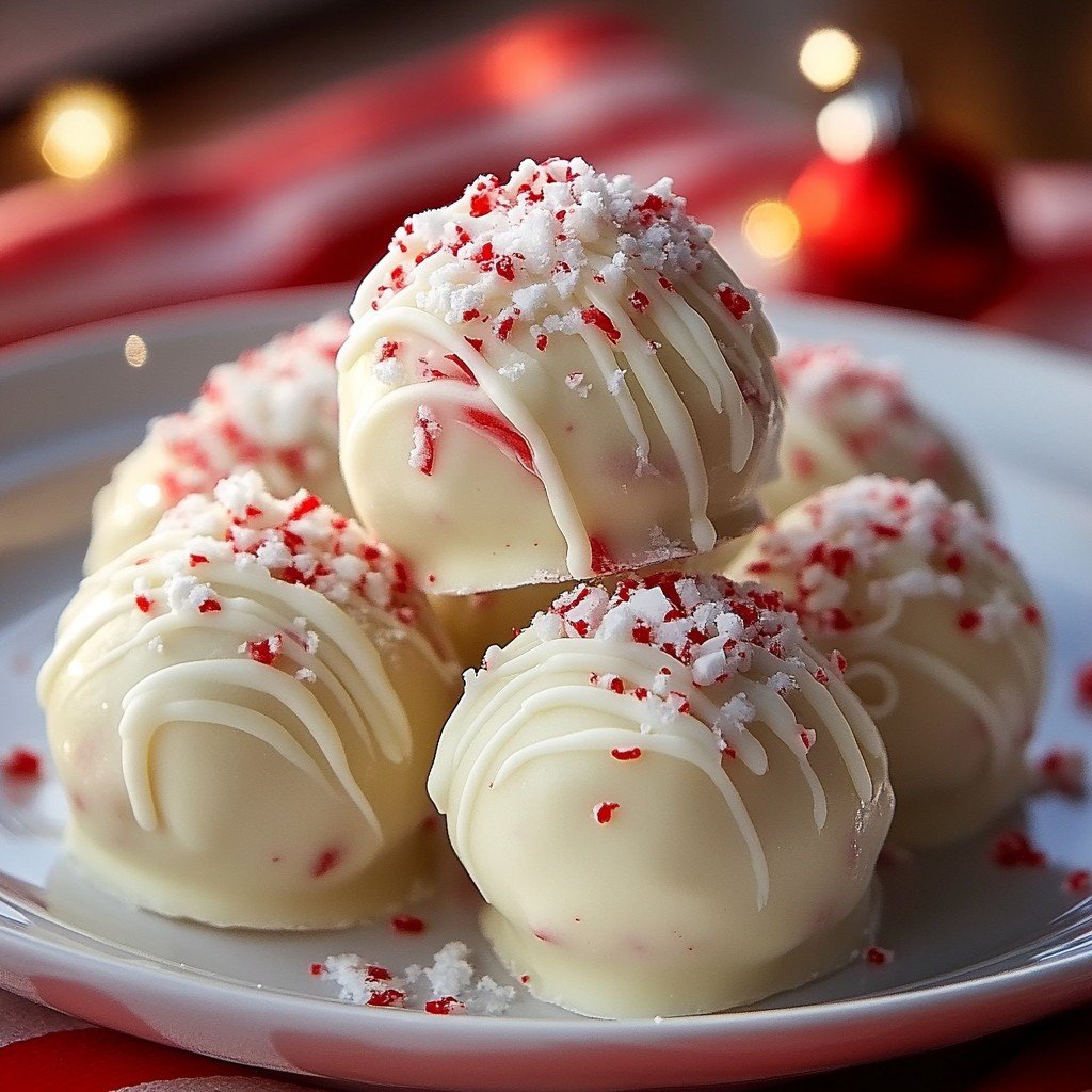 Candy Cane Fudge Snowballs