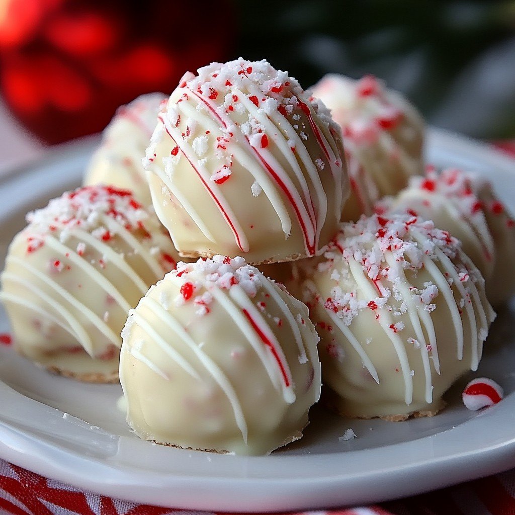 Candy Cane Fudge Snowballs