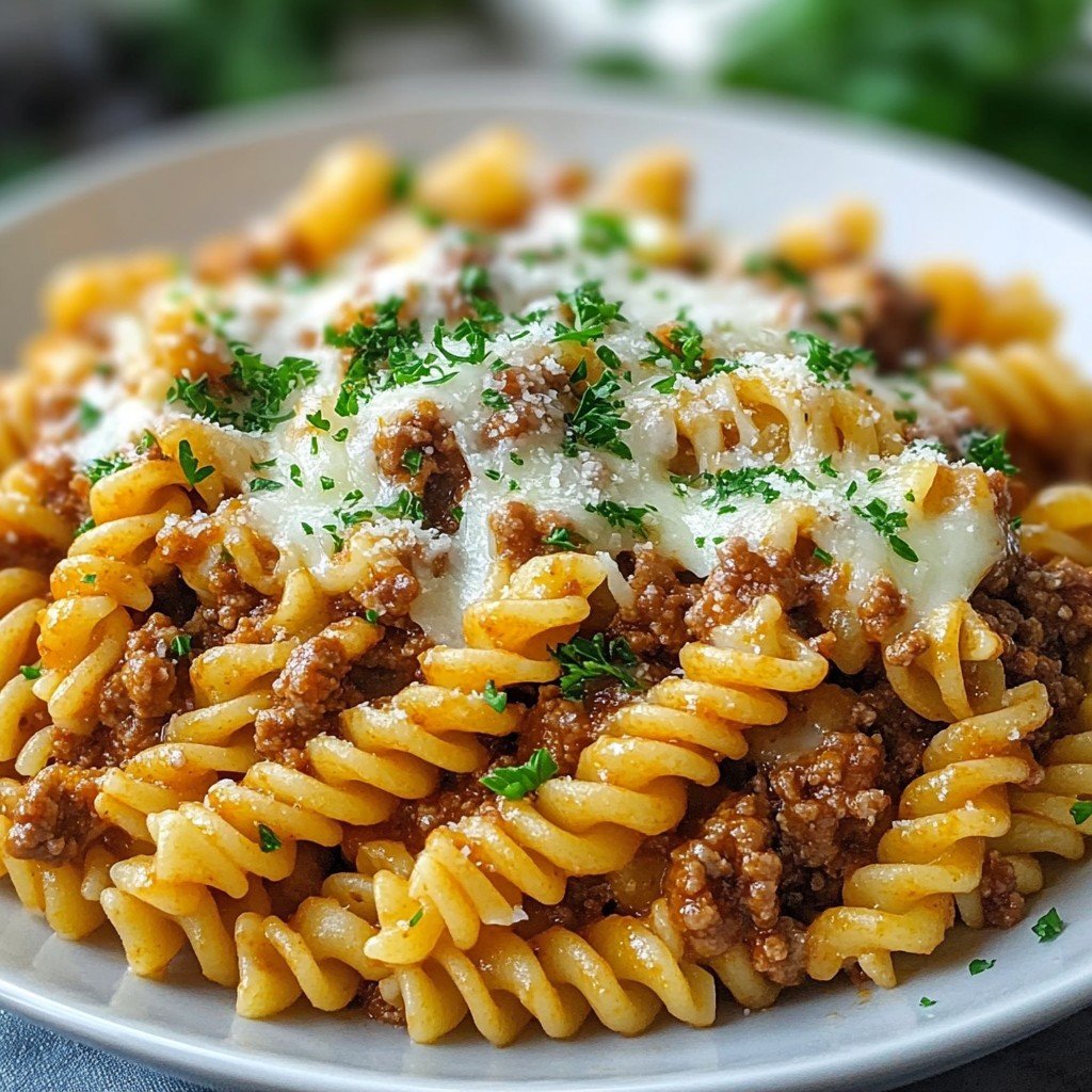 Cheesy Ground Beef Pasta