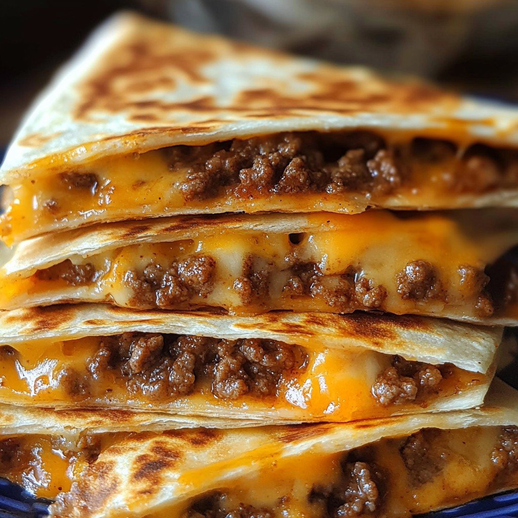 Cheesy Ground Beef Quesadillas