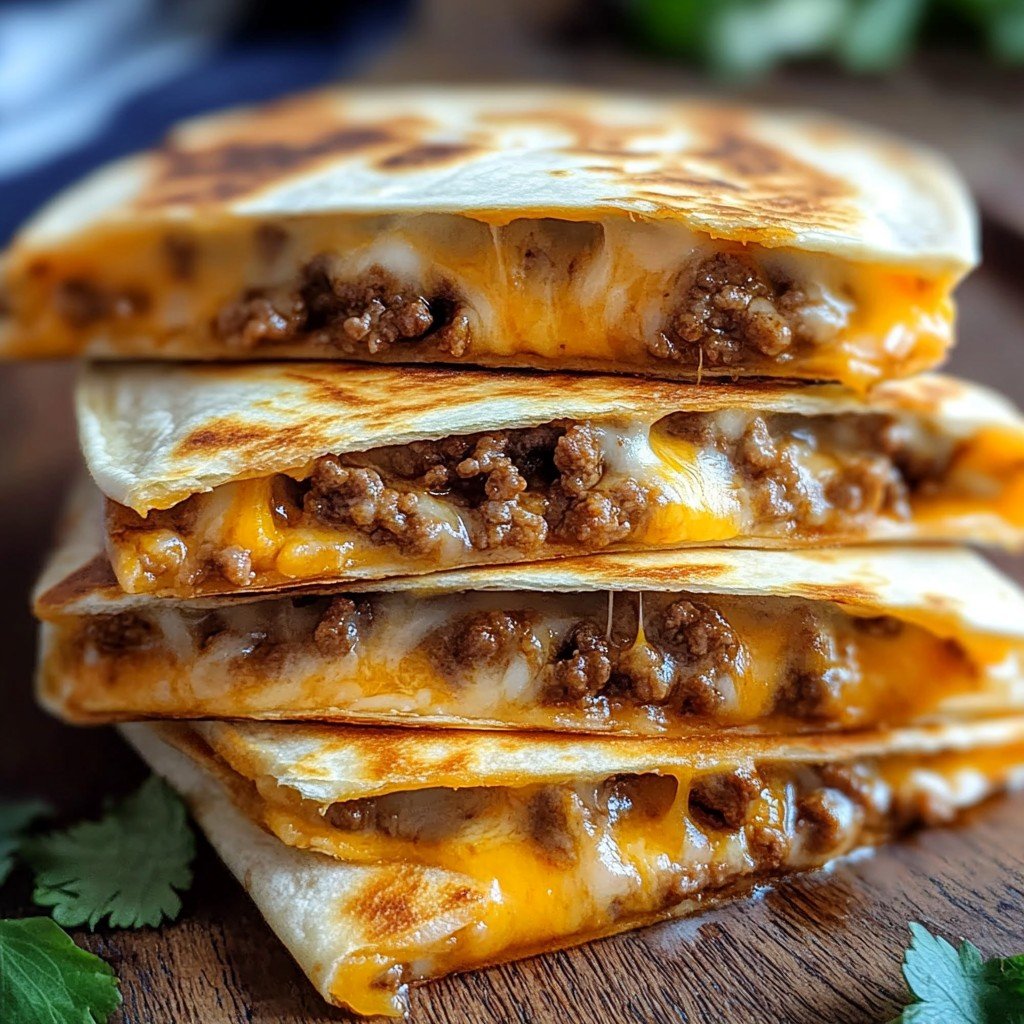 Cheesy Ground Beef Quesadillas