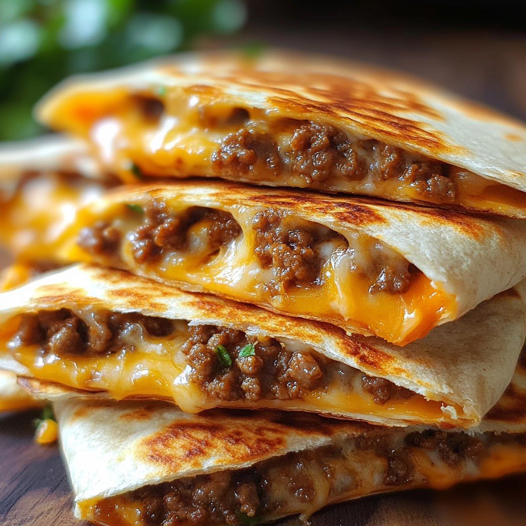 Cheesy Ground Beef Quesadillas