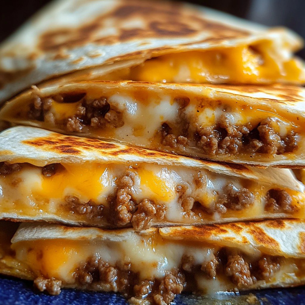 Cheesy Ground Beef Quesadillas