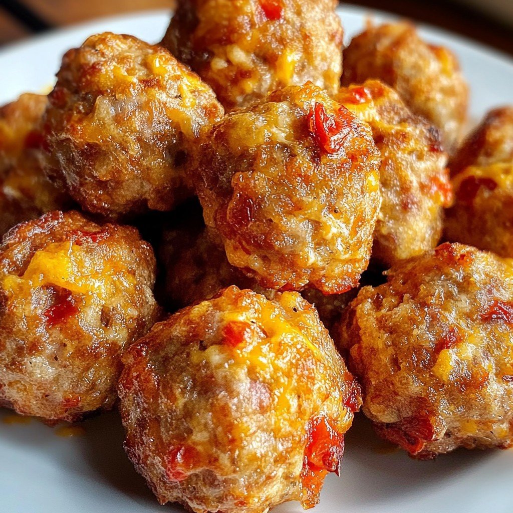 Cheesy Rotel Sausage Balls