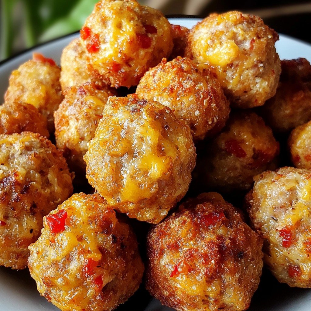 Cheesy Rotel Sausage Balls