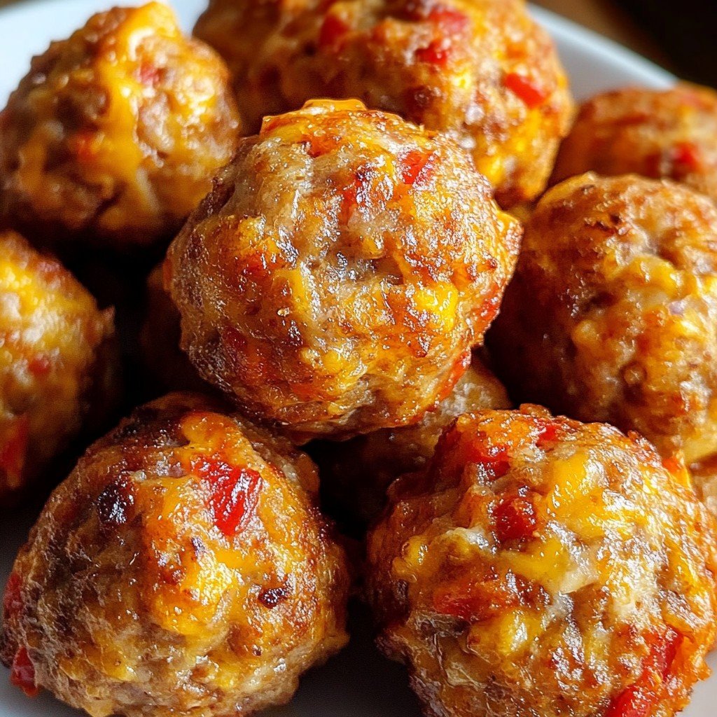 Cheesy Rotel Sausage Balls