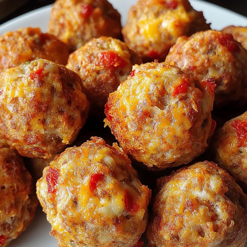 Cheesy Rotel Sausage Balls