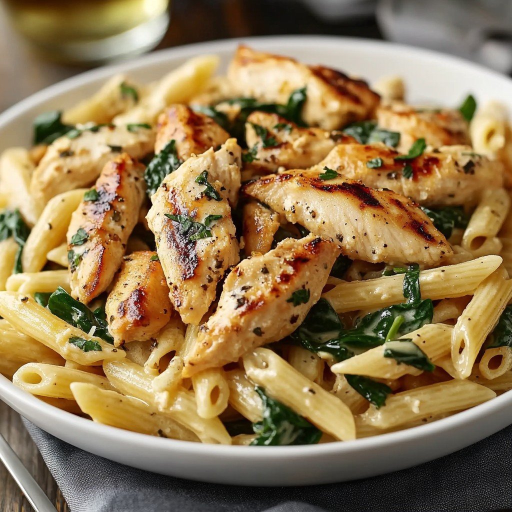 Chicken Spinach Penne Easy Pasta