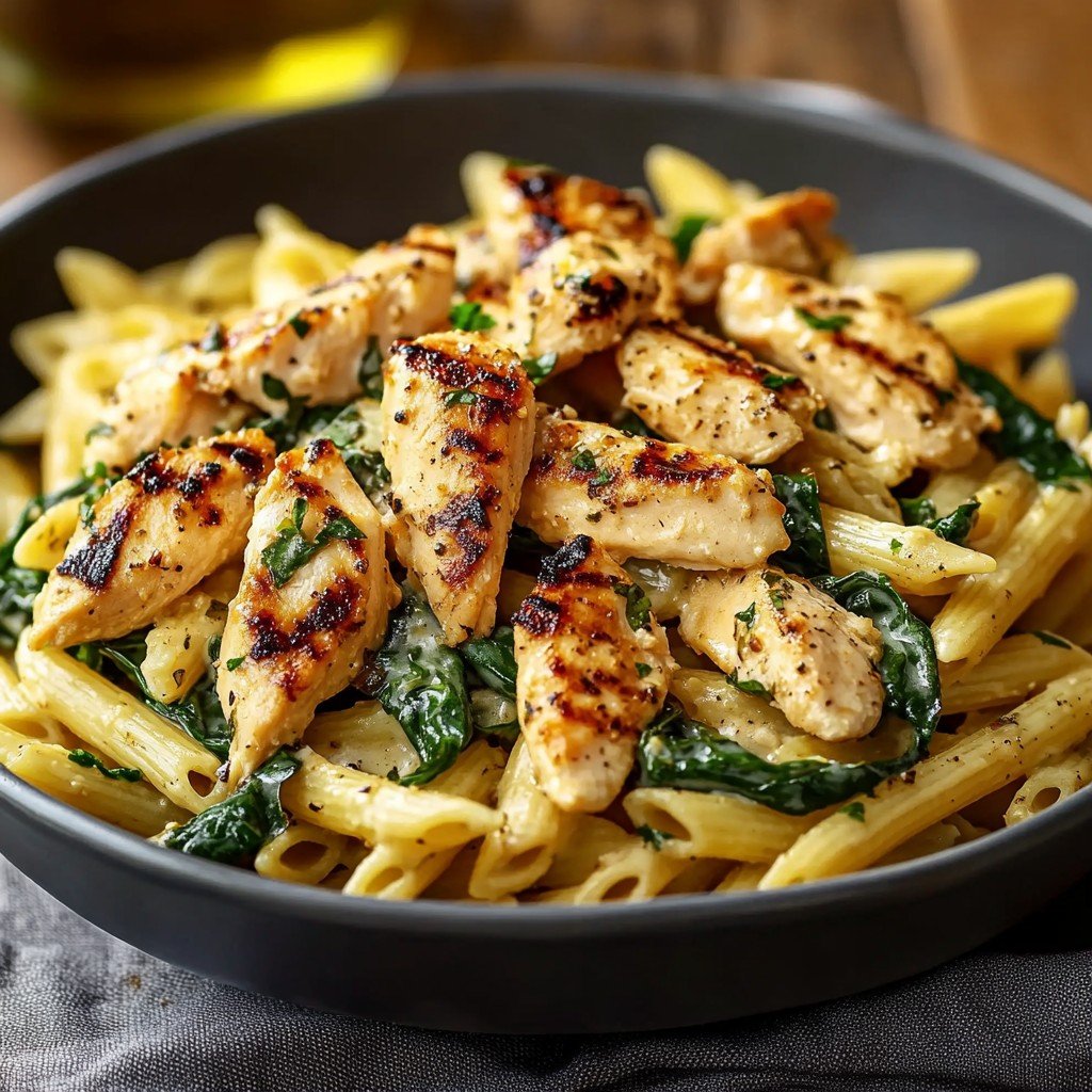 Chicken Spinach Penne Easy Pasta
