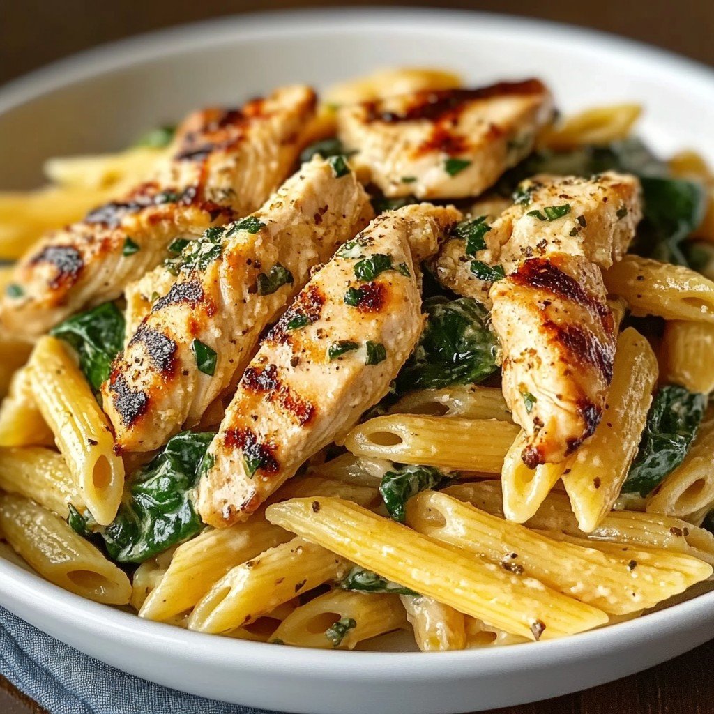 Chicken Spinach Penne Easy Pasta