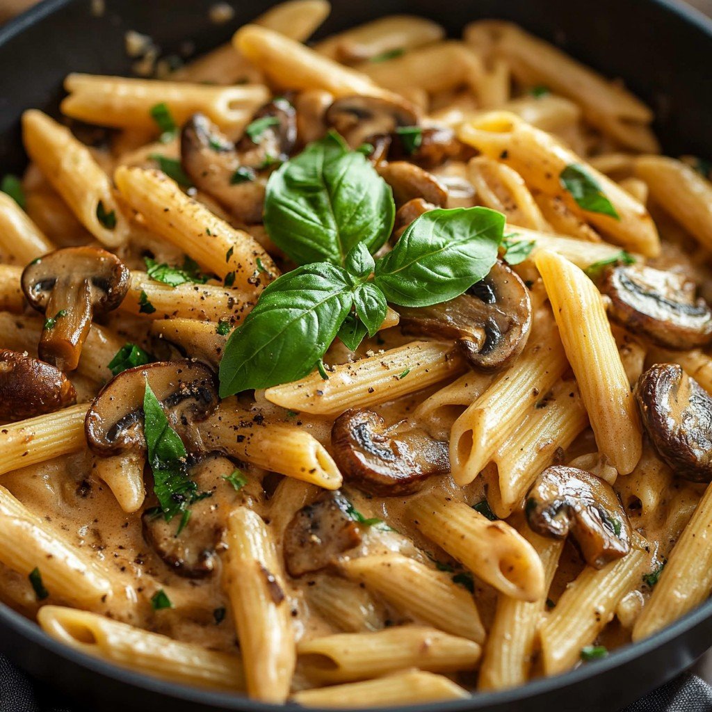 Creamy Tuscan Mushroom Pasta (One Pan)