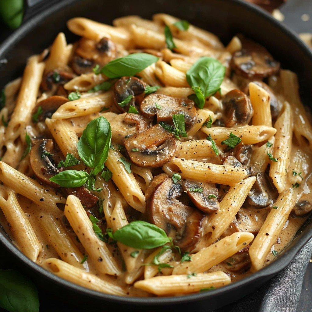 Creamy Tuscan Mushroom Pasta (One Pan)
