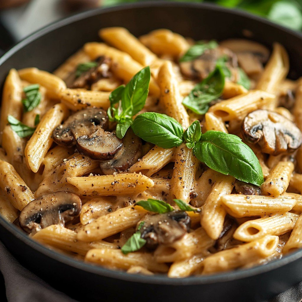 Creamy Tuscan Mushroom Pasta (One Pan)