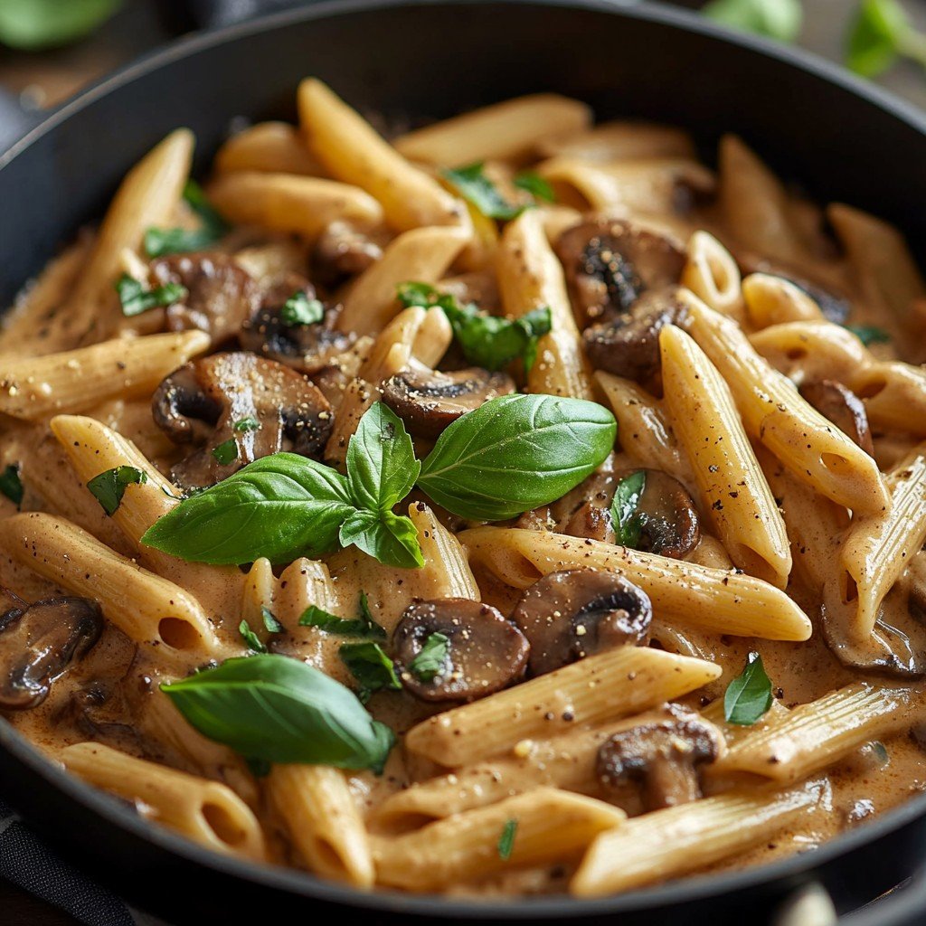 Creamy Tuscan Mushroom Pasta (One Pan)