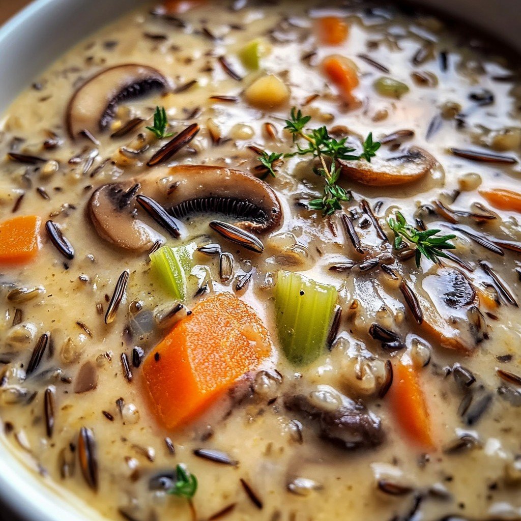 Creamy Wild Rice and Mushroom Soup