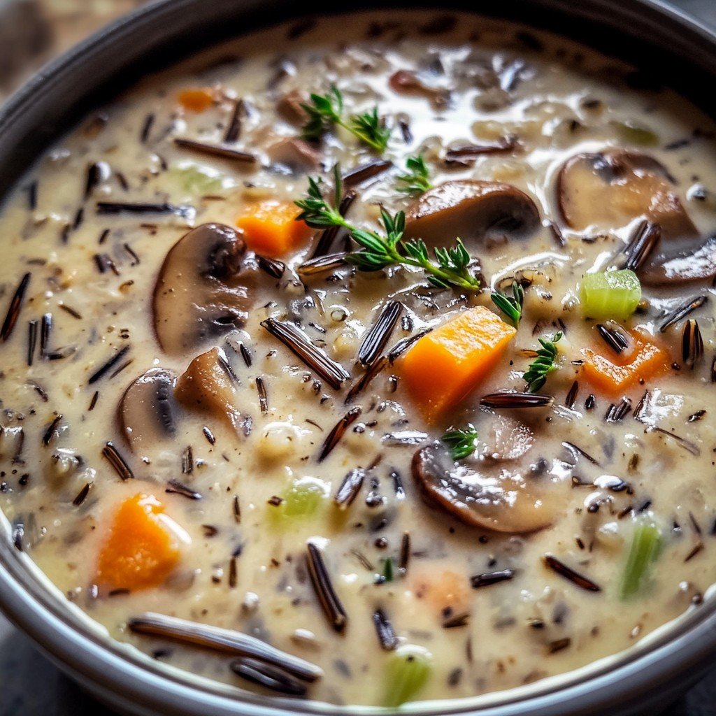 Creamy Wild Rice and Mushroom Soup