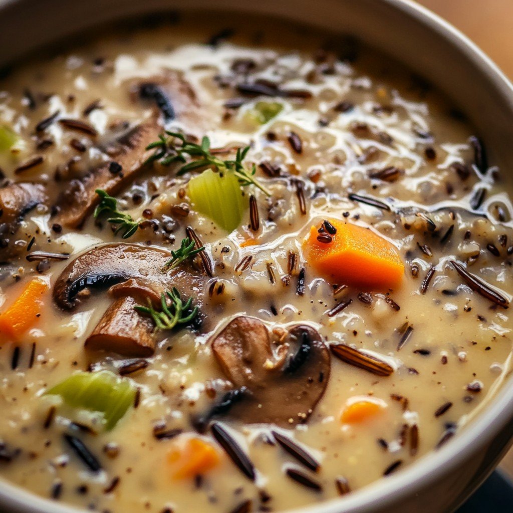 Creamy Wild Rice and Mushroom Soup