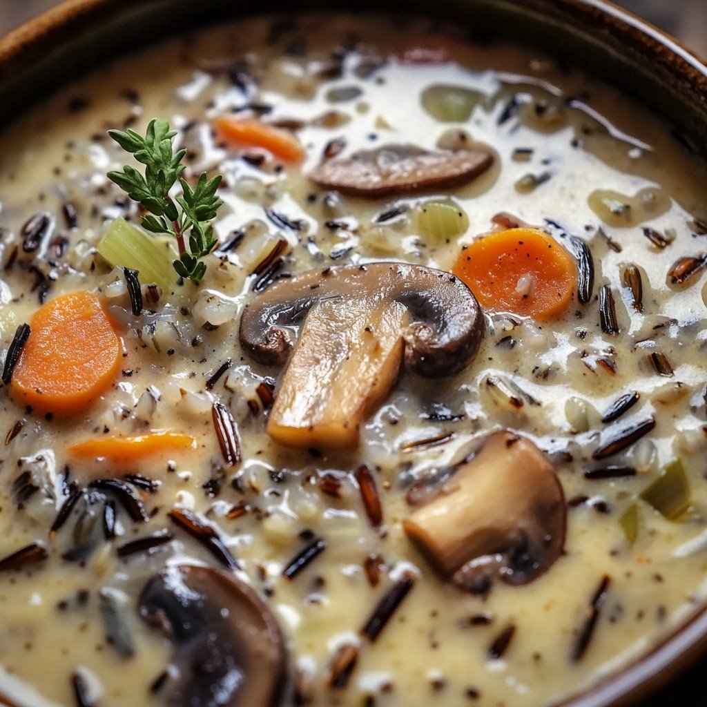 Creamy Wild Rice and Mushroom Soup