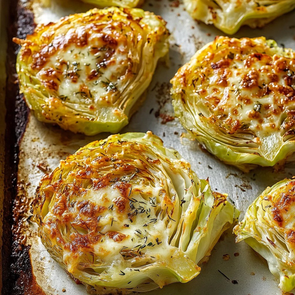 Crispy Cheesy Cabbage Steaks