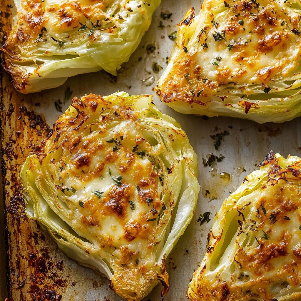 Crispy Cheesy Cabbage Steaks