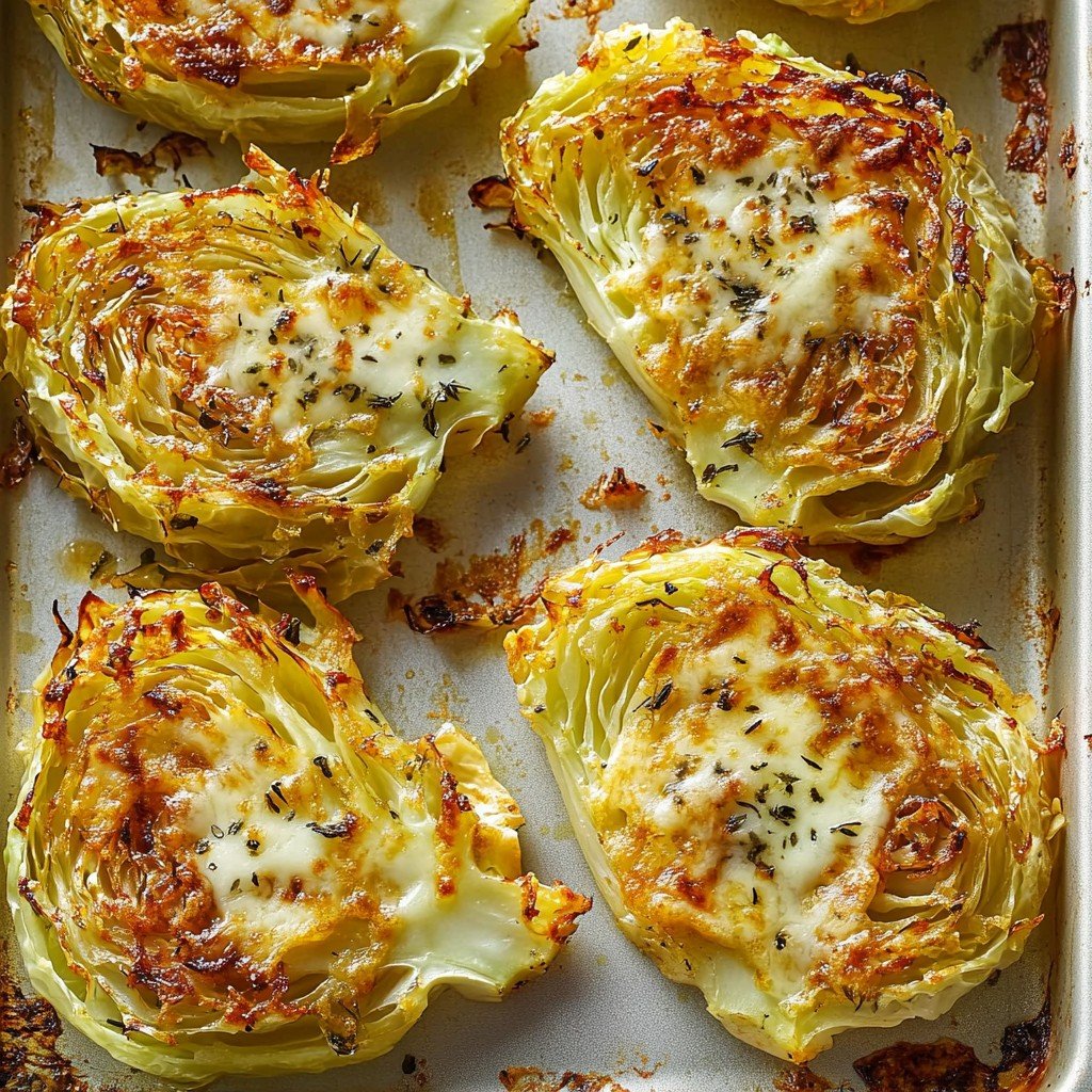 Crispy Cheesy Cabbage Steaks