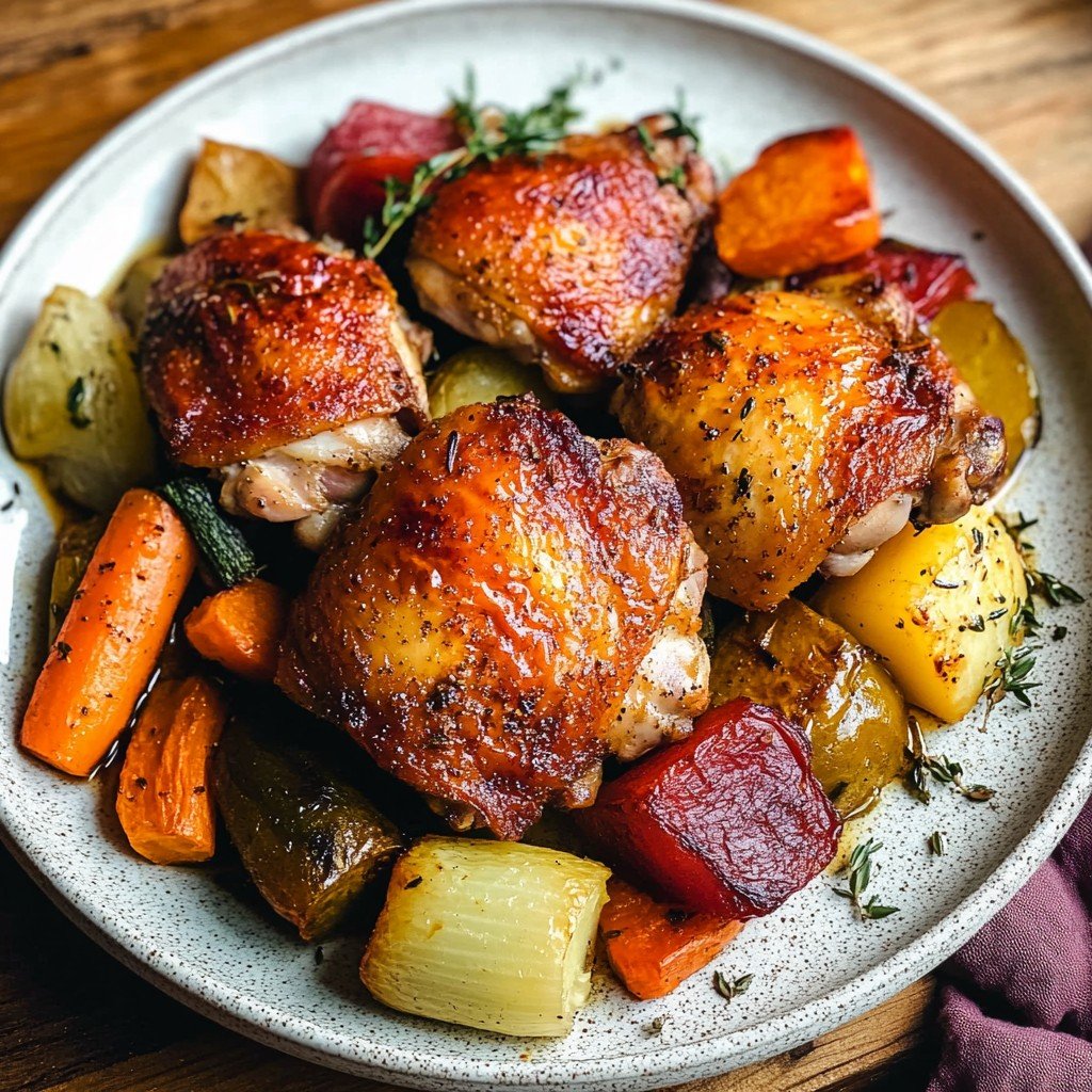 Crispy Roasted (Bone-In) Chicken Thighs With Veggies