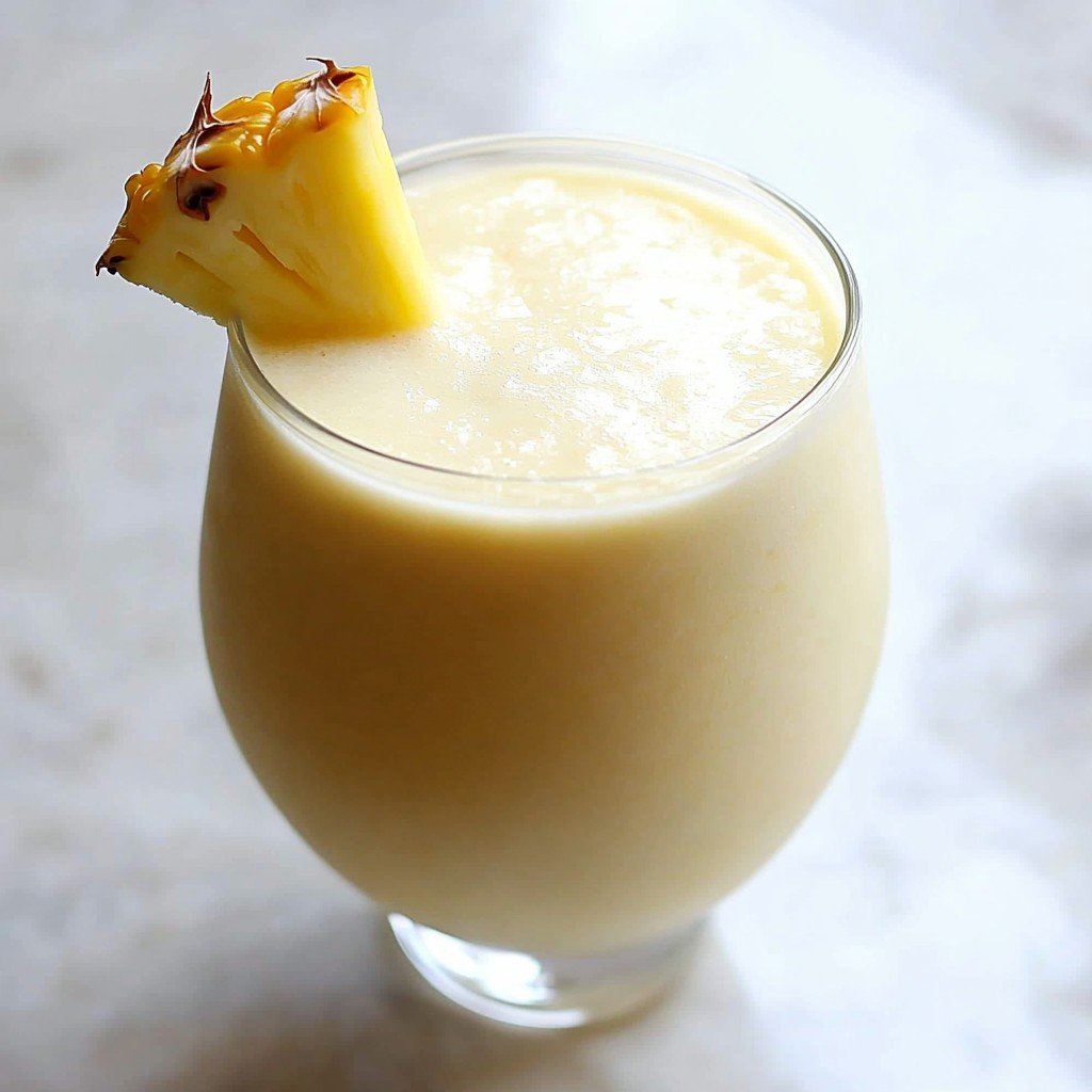 Easy Virgin Piña Colada with Pineapple and Coconut Recipe