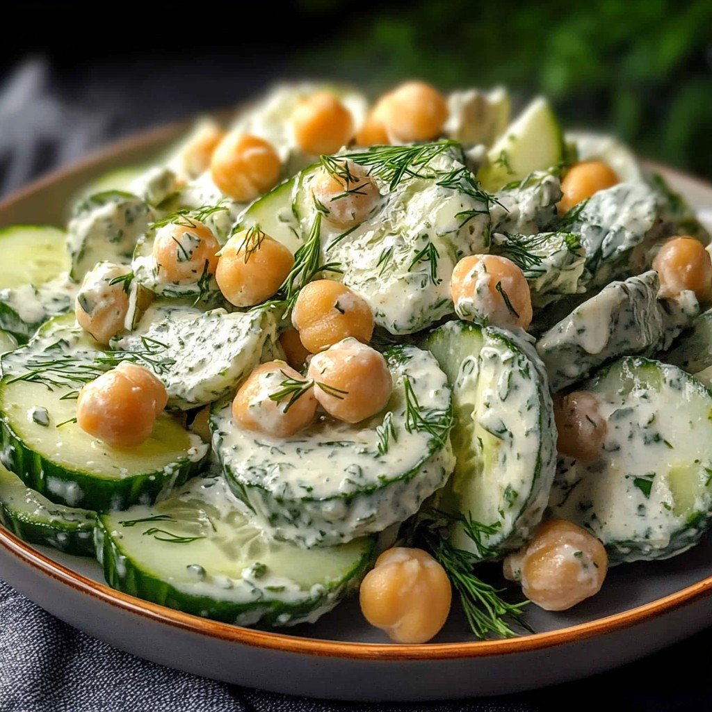 Fresh Vegan Tzatziki Chickpea Salad Spring Food Idea